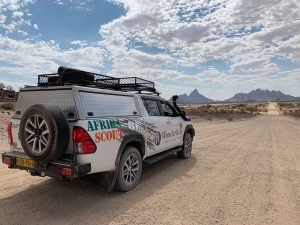 Unser Begleitfahrzeug der Motorradreise in Namibia von Afrikabiker