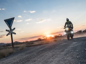 Afrikabiker Motorradfahrer auf Motorradreise in Namibia